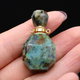 Faceted Turquoise Vial Perfume Bottle Pendant for Jewelry Making