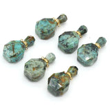 Faceted Turquoise Vial Perfume Bottle Pendant for Jewelry Making