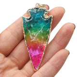 Triangle Natural Quartz Stone Pendant for DIY Necklace