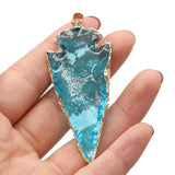 Triangle Natural Quartz Stone Pendant for DIY Necklace
