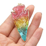 Triangle Natural Quartz Stone Pendant for DIY Necklace