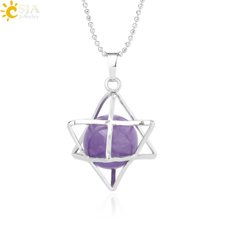 CSJA Hexagram Energy Pendant Necklace Religion Symbol Reiki Merkaba