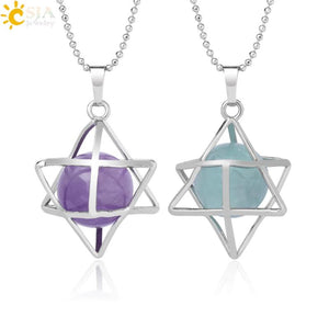 CSJA Hexagram Energy Pendant Necklace Religion Symbol Reiki Merkaba