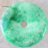 Healing Green Jade Donut Necklace Pendant 25-50mm Natural Stone Bead Jewelry