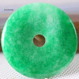 Healing Green Jade Donut Necklace Pendant 25-50mm Natural Stone Bead Jewelry