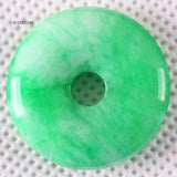 Healing Green Jade Donut Necklace Pendant 25-50mm Natural Stone Bead Jewelry