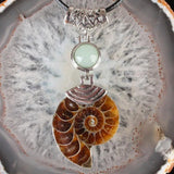 Ammonite Conch Shell Crystal Stone Pendant Bead