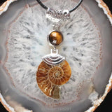 Ammonite Conch Shell Crystal Stone Pendant Bead