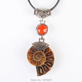 Ammonite Conch Shell Crystal Stone Pendant Bead