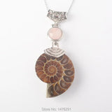 Ammonite Conch Shell Crystal Stone Pendant Bead