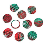 20Pcs Checkered Snowflake Christmas Fabric Buttons Diy Jewelry Accessories