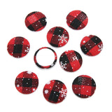 20Pcs Checkered Snowflake Christmas Fabric Buttons Diy Jewelry Accessories