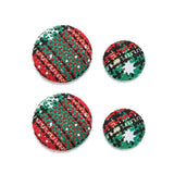20Pcs Checkered Snowflake Christmas Fabric Buttons Diy Jewelry Accessories