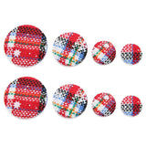 20Pcs Checkered Snowflake Christmas Fabric Buttons Diy Jewelry Accessories