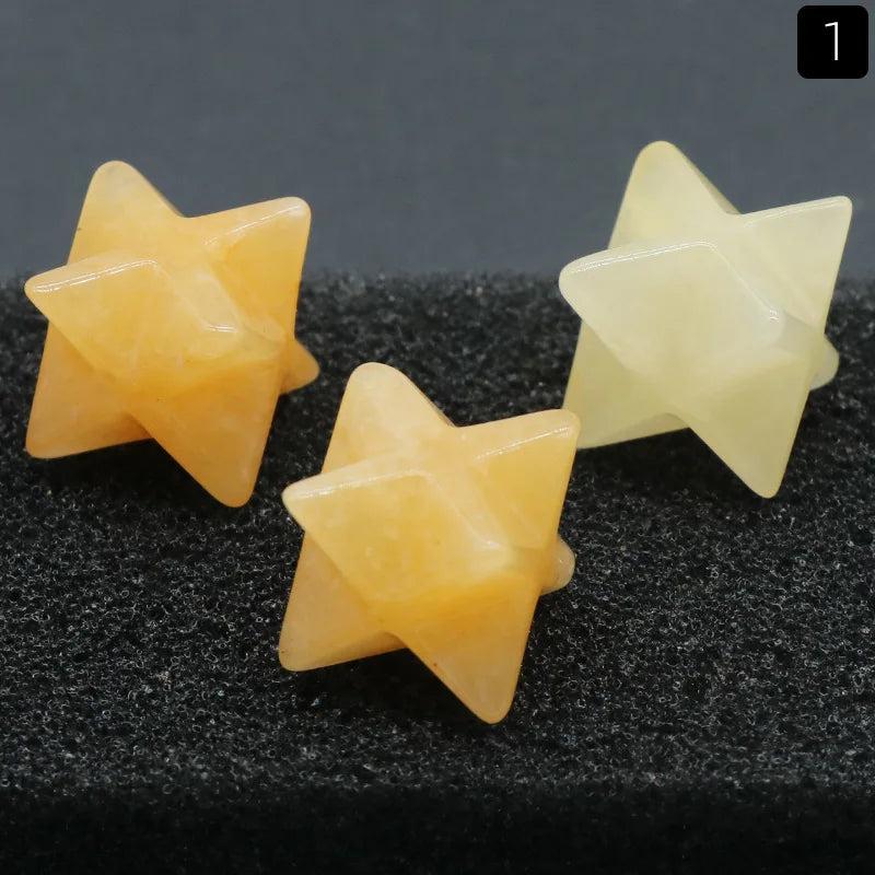Natural Agate Stone Mercaba Large Moon Hexagote Six-pointed Star