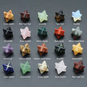 Natural Agate Stone Mercaba Large Moon Hexagote Six-pointed Star