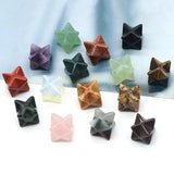 Natural Agate Stone Mercaba Large Moon Hexagote Six-pointed Star