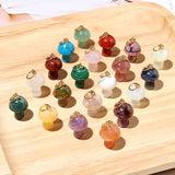 Crystal Mushroom Pendant Necklace Vintage Natural Stone Chain Necklaces