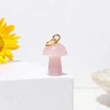 Crystal Mushroom Pendant Necklace Vintage Natural Stone Chain Necklaces