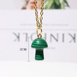 Crystal Mushroom Pendant Necklace Vintage Natural Stone Chain Necklaces