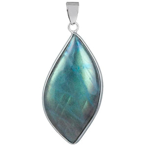 Labradorite Stone Pendant with Chain Healing Gemstone Necklace