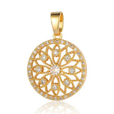 3pcs Geometric Yoga Lotus CZ Pendant Heart Brass Charms