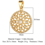 3pcs Geometric Yoga Lotus CZ Pendant Heart Brass Charms