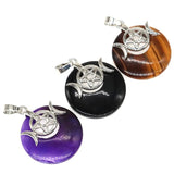 Crystal Triple Goddess Pentacle Moon Pendant Natural Stone Necklace