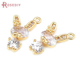 18K Brass Zircon Rabbit Charms Pendants Jewelry Making Accessories