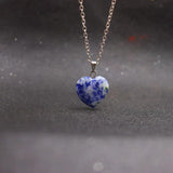 Natural Stone Amethyst Droplet Pendant Necklace