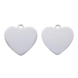 5pcs 304 Stainless Steel Heart Pendants Stamping Tags 33x34x1.8mm