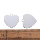 5pcs 304 Stainless Steel Heart Pendants Stamping Tags 33x34x1.8mm