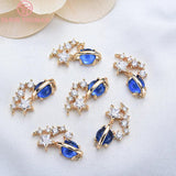 2PCS 19x10MM Brass Zircon Hollow Pendants DIY Jewelry Findings