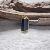 Green Tourmaline Pendant: Golden Plated Crystal Accessory PD413