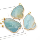 Natural Stone Amazonite Pendant Necklace Accessory 35x53mm