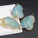 Natural Stone Amazonite Pendant Necklace Accessory 35x53mm