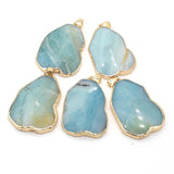 Natural Stone Amazonite Pendant Necklace Accessory 35x53mm