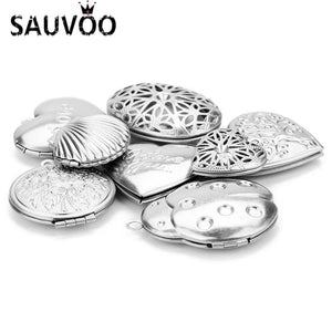 2Pcs Stainless Steel Shell Shape Locket Pendant For Necklace