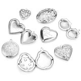 2Pcs Stainless Steel Shell Shape Locket Pendant For Necklace
