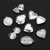 2Pcs Stainless Steel Shell Shape Locket Pendant For Necklace