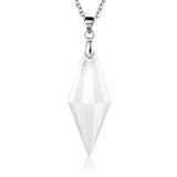 Crystal Quartz 12 Faceted Stone Pendant Healing Chakra Pointed Reiki Pendant