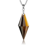 Crystal Quartz 12 Faceted Stone Pendant Healing Chakra Pointed Reiki Pendant