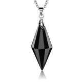 Crystal Quartz 12 Faceted Stone Pendant Healing Chakra Pointed Reiki Pendant
