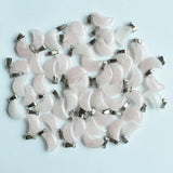 24pcs Natural Stone Crescent Moon Charms Pendants for DIY Jewelry