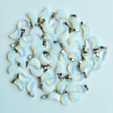 24pcs Natural Stone Crescent Moon Charms Pendants for DIY Jewelry