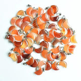 24pcs Natural Stone Crescent Moon Charms Pendants for DIY Jewelry