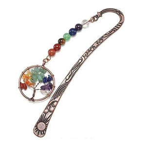 7 Chakra Quartz Crystal Beads Tree Of Life Stone Bookmark