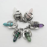 Amethyst Dragon Man Necklace Gem Stone Healing Crystal Pendant