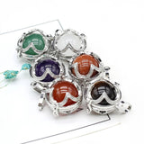 Women Necklace Pendant Four-Leaf Cage Pendant for DIY Jewelry Making