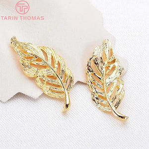 10PCS 24K Brass Maple Tree Leaves Charms Pendants DIY Jewelry Accessories